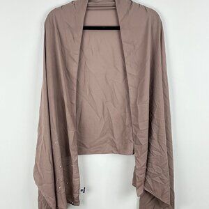 Tuva Scarf Blanket Wrap Size OS 27x70 Beige Lightweight Sheer Polyester